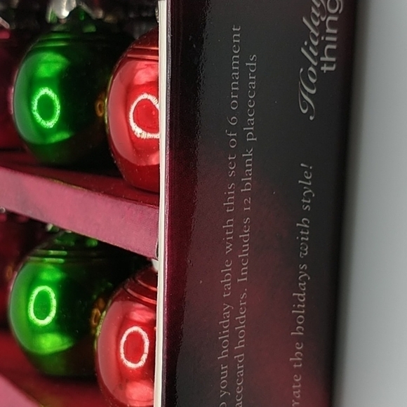Linens N Things Set of Six Christmas Ornament Placecard Holders with Bla… - Picture 8 of 9